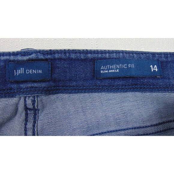 J Jill Denim Jeans Womens Size 14 Authentic Fit Slim Ankle Dark Wash Casual Blue - Picture 5 of 9